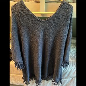 GAP Navy Blue Knitted Poncho